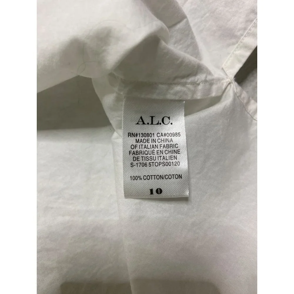 A.L.C. Kyrie White Cotton Top-sz 10 - Picture 5 of 12